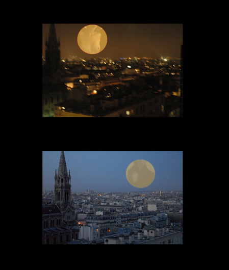 Paris, nuit, lune